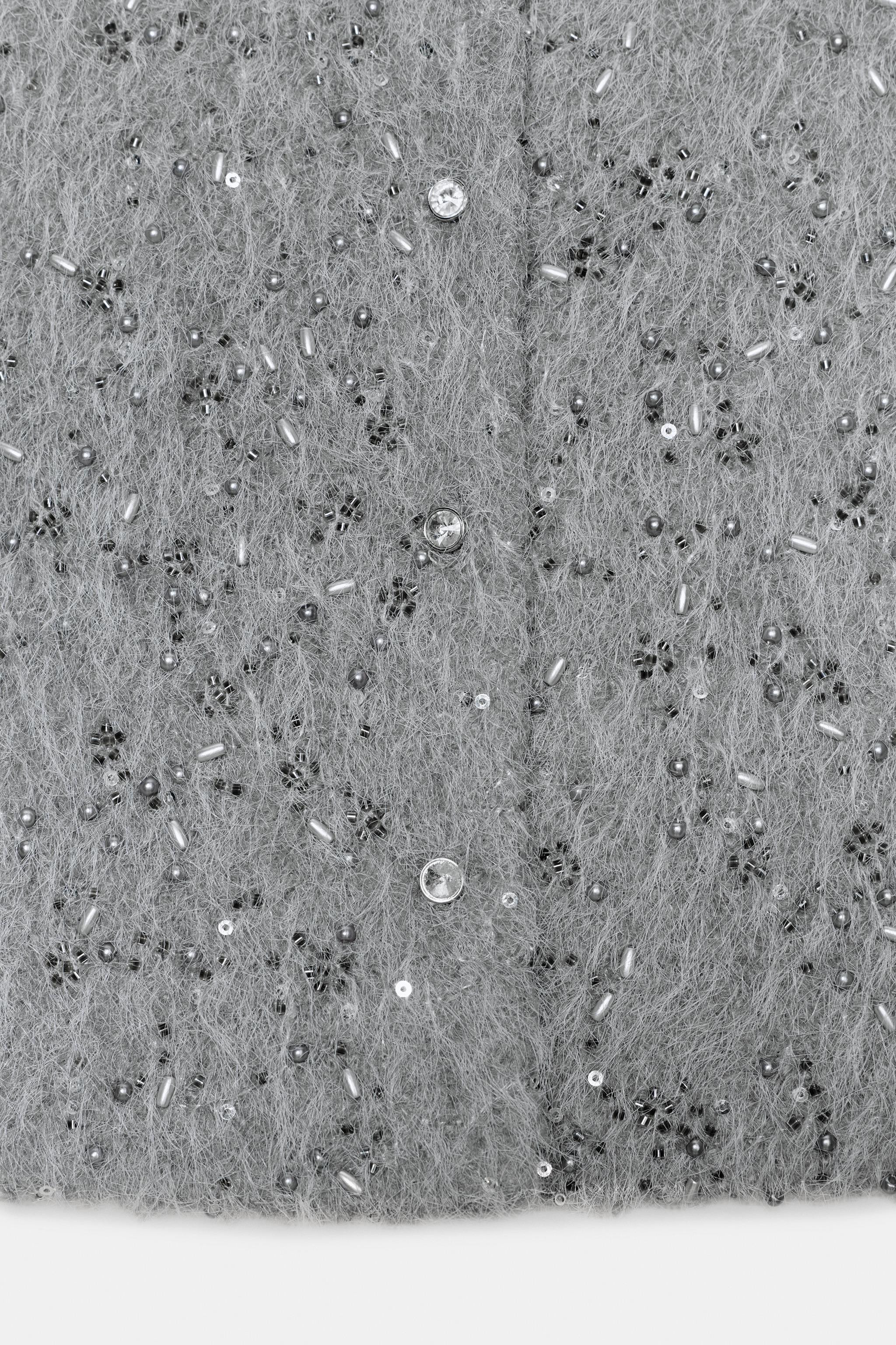 FAUX FUR BEADED JACKET | Zara US