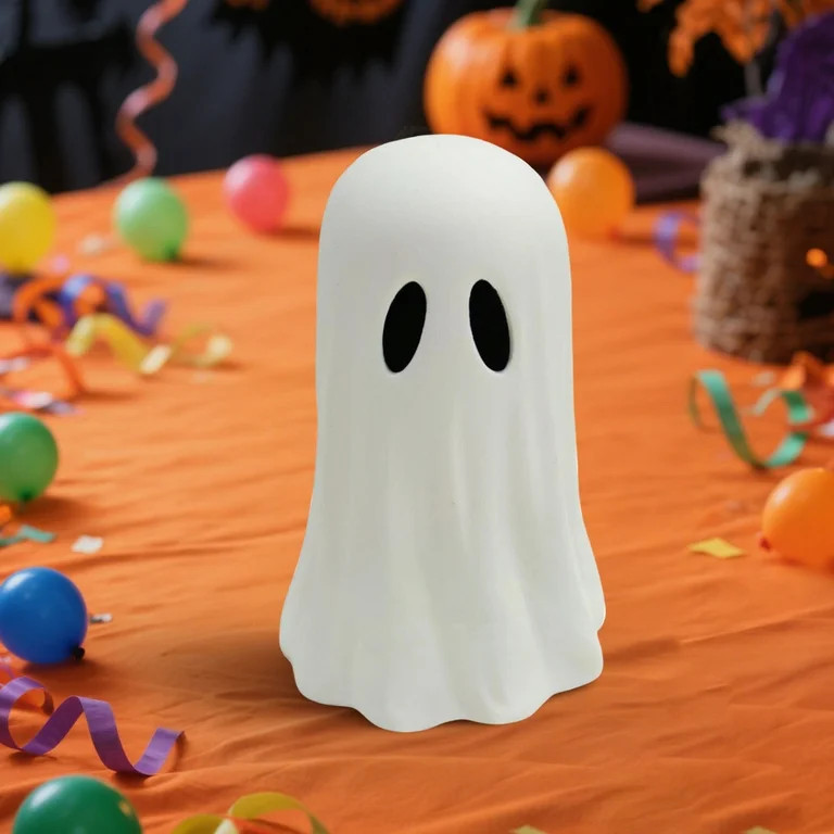 Halloween  Paper Mache Ghost Tabletop Decoration, Resin  Ghost Tabletop Decoration, White, 3.94" ... | Walmart (US)