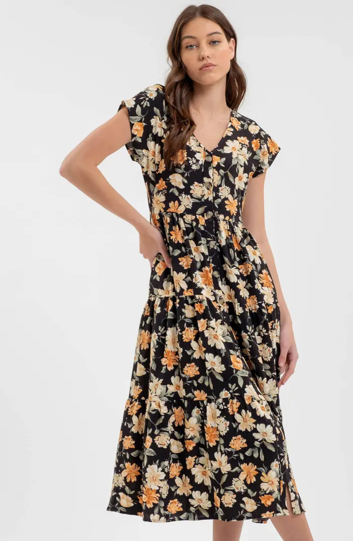 Blu Pepper Floral Button-Up Midi Dress | Nordstromrack | Nordstrom Rack
