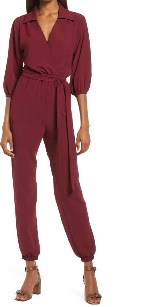 Tie Waist Long Sleeve Jumpsuit | Nordstrom