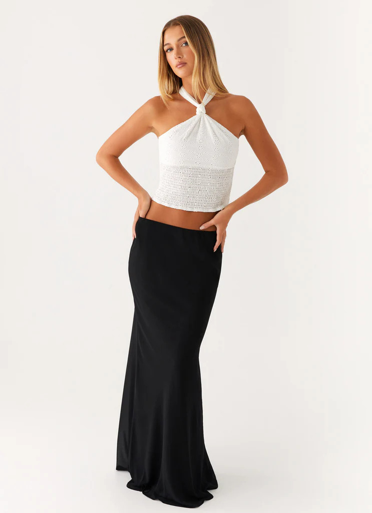 Canyon Chiffon Maxi Skirt - Black | Peppermayo (Global)