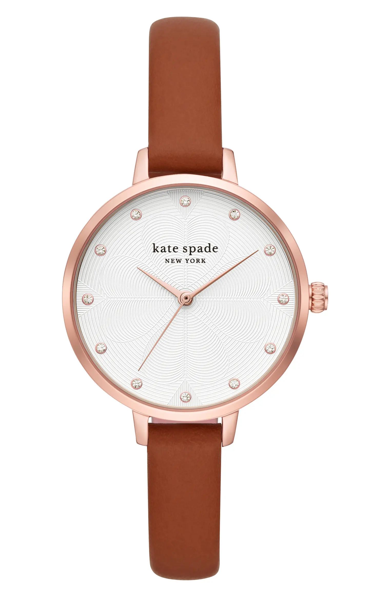 metro leather strap watch, 34mm | Nordstrom