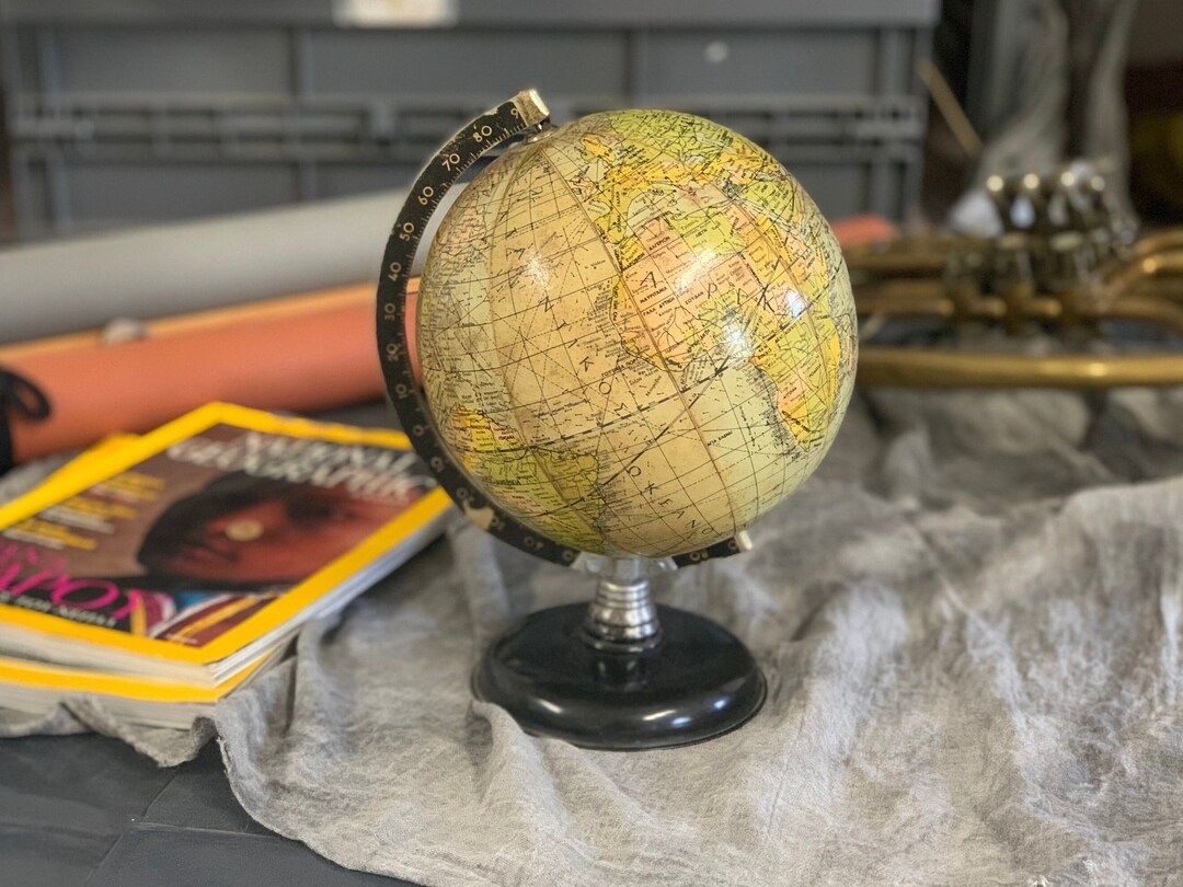 Vintage Sphere Globe Antique Metal Display Vintage Globe - Etsy | Etsy (US)