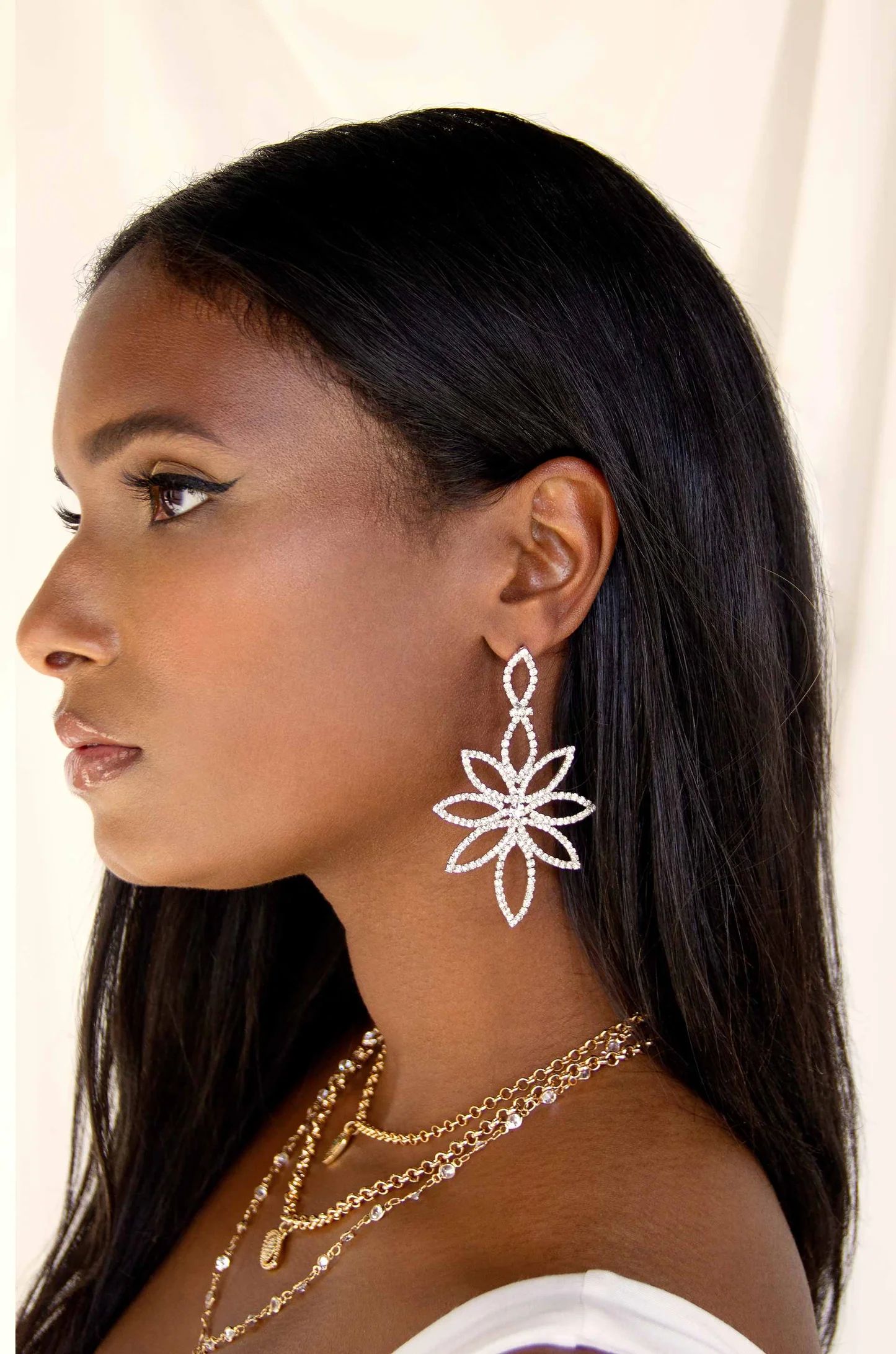 Crystal Bouquet Silver Plated Earrings | Ettika
