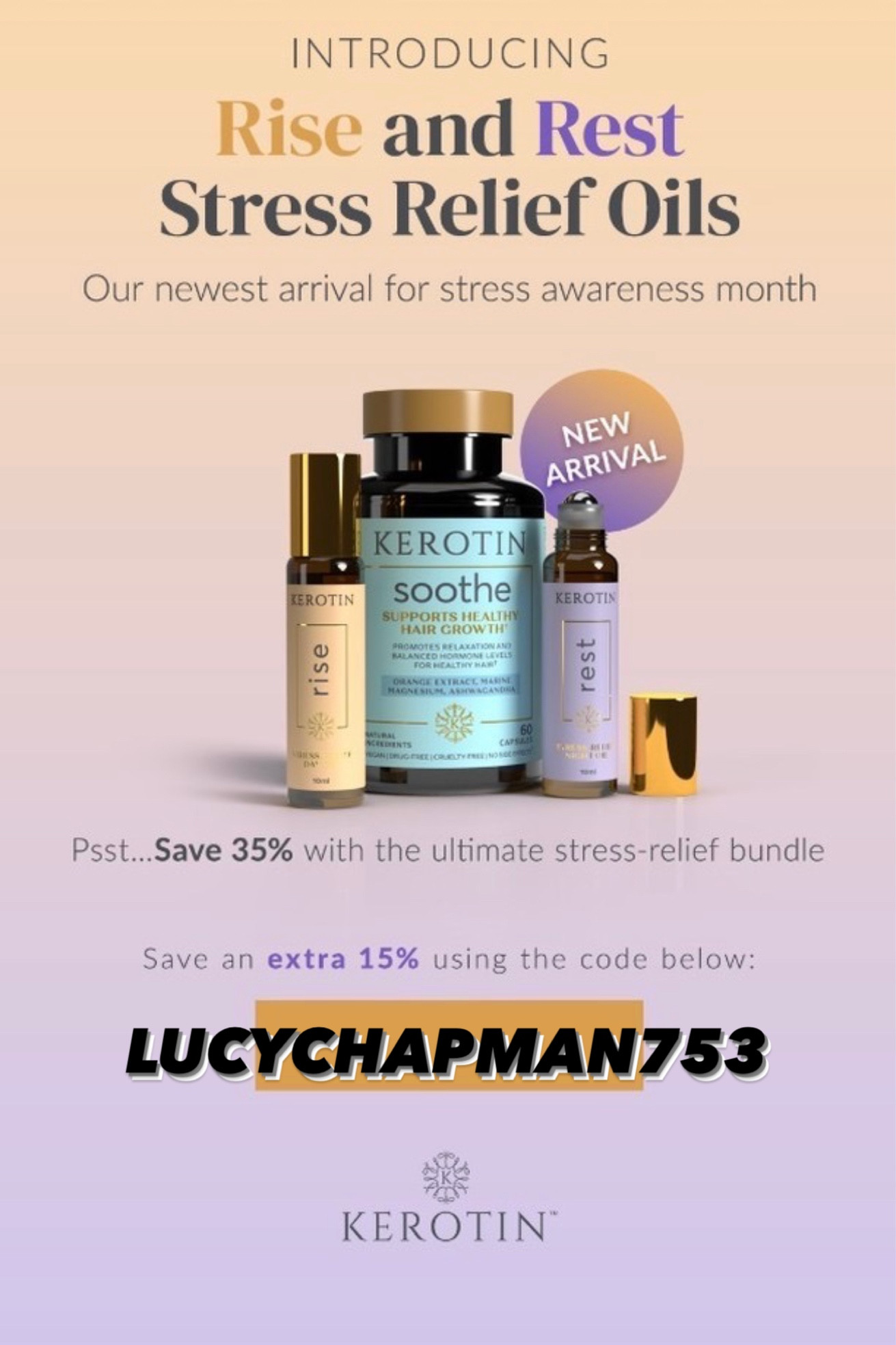 Relieve stress and the effects it had on your hair with these products! 35%had been discounted already and with my discount you will get a further 15% off !!!! 🤩

Discount -LUCYCHAPMAN753

#haircare #beauty #health 

#LTKU #LTKbeauty #LTKsalealert