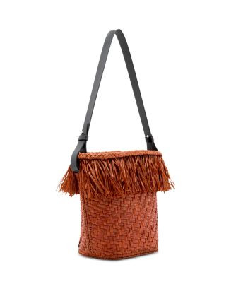 Small Fringed Raffia Bucket Bag | Bloomingdale's (US)
