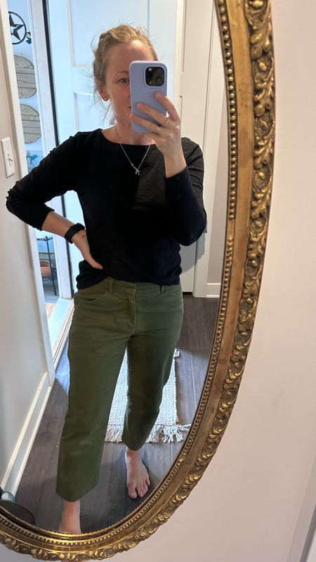 Busy work day outfit, teacher outfit 
Chino pants that actually stay up all day long! (I bought these in the spring of ‘23) Satin lined pockets and crop length, worn with Jcrew Artist tshirt 

#LTKstyletip #LTKover40