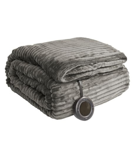 HOMISPRITE Heated Blanket Twin Size 62"x84",ETL Certification-6 Heating Levels Electric Blanket&1-10 Hour Auto Off,Machine Washable Heating Blanket (Grey) | Amazon (US)