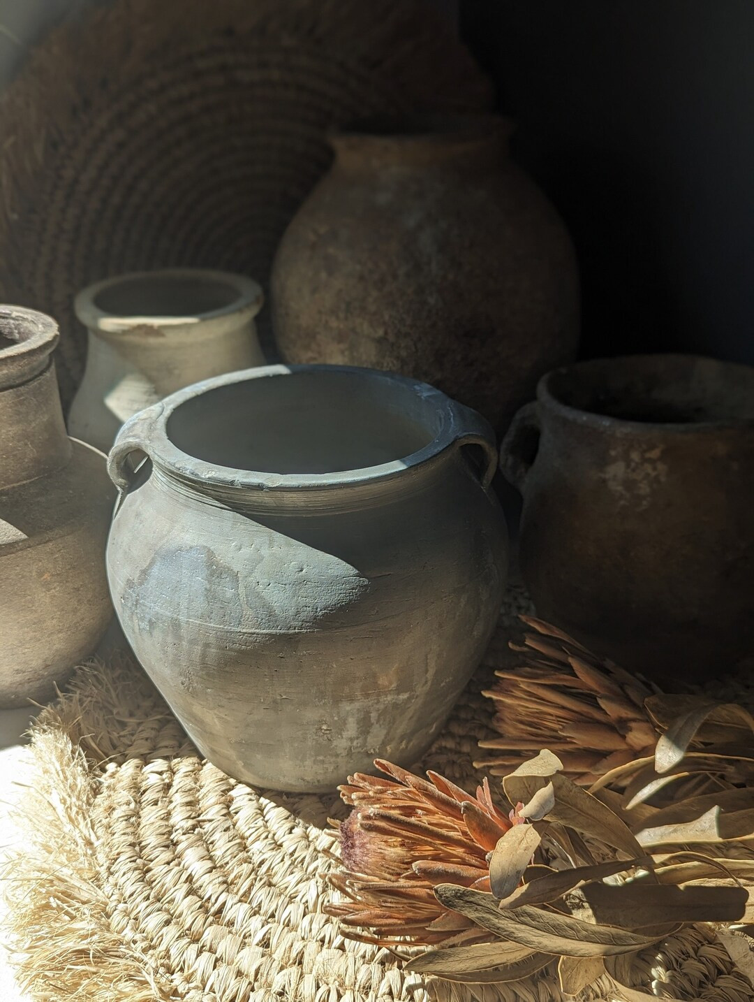 Vintage Clay Pot With Handles - Etsy | Etsy (US)