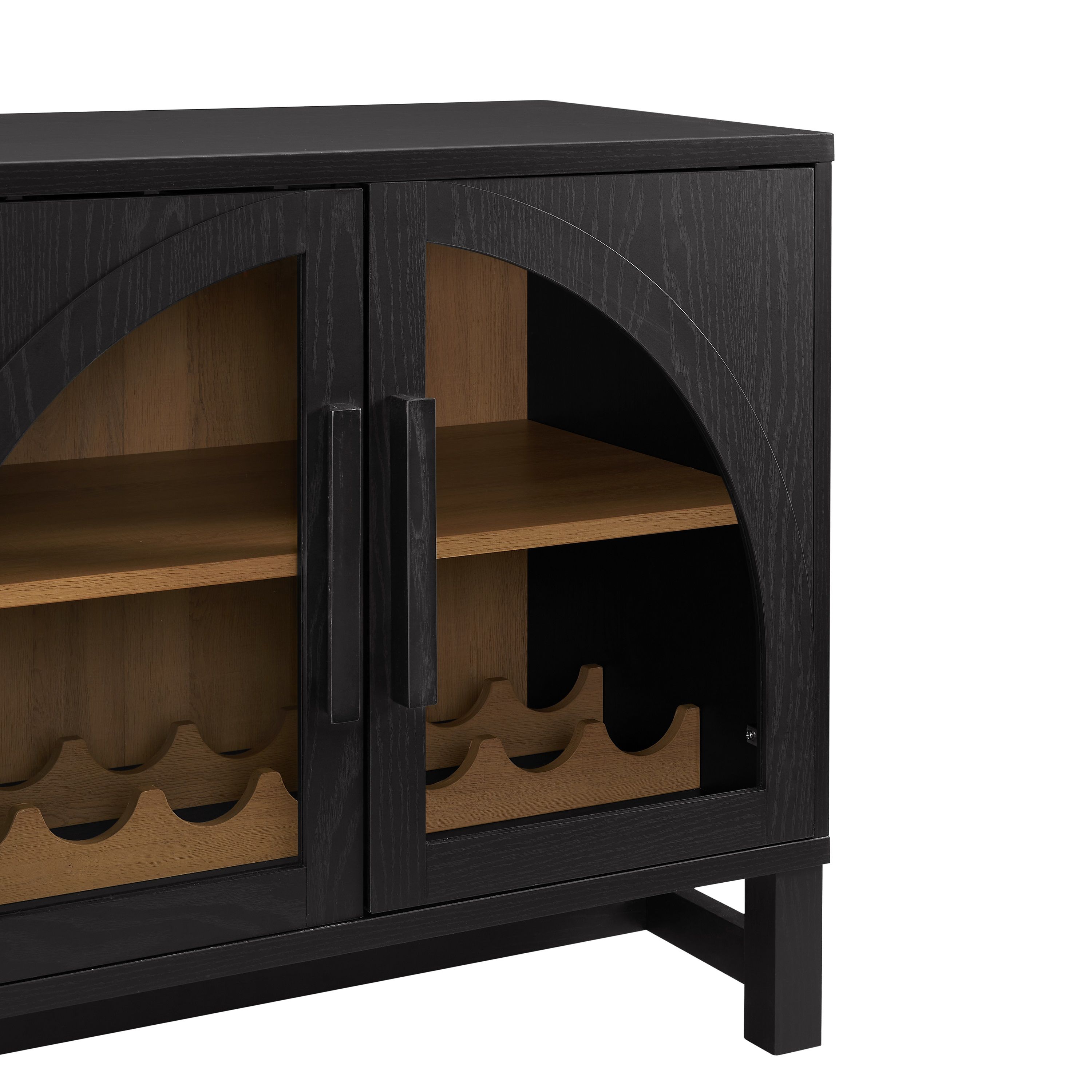 Better Homes & Gardens Juliet Arc Door Bar Cabinet, Black Wood Finish | Walmart (US)