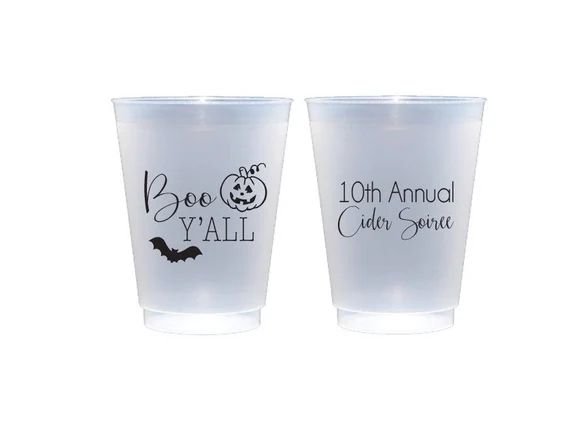 Halloween party cup, Halloween cups, Boo yall, Halloween favor, Personalized cups, Shatterproof c... | Etsy (US)