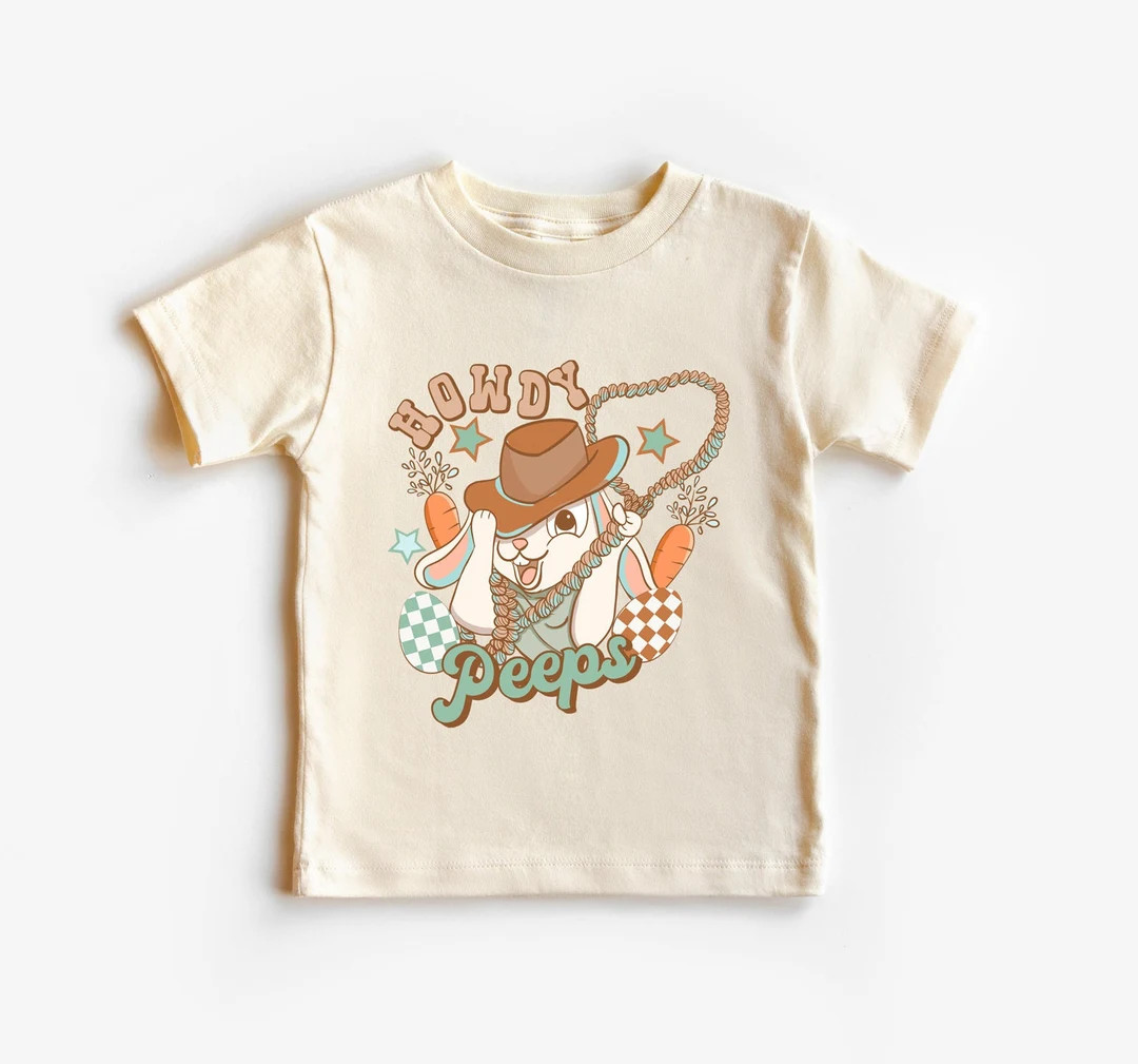 Cute Howdy Peeps Neutral Easter Day Toddler Shirt and Baby Bodysuit, Western Easter Cowboy Bunny ... | Etsy (US)