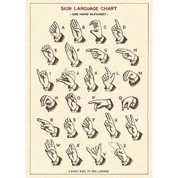 Cavallini Sign Language Chart Wrapping Paper | Paper Source
