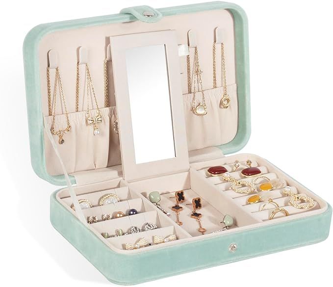 GUKA Travel Jewelry Case, Portable Jewelry Travel Organizer, PU Travel Jewelry Case Organizer for... | Amazon (US)