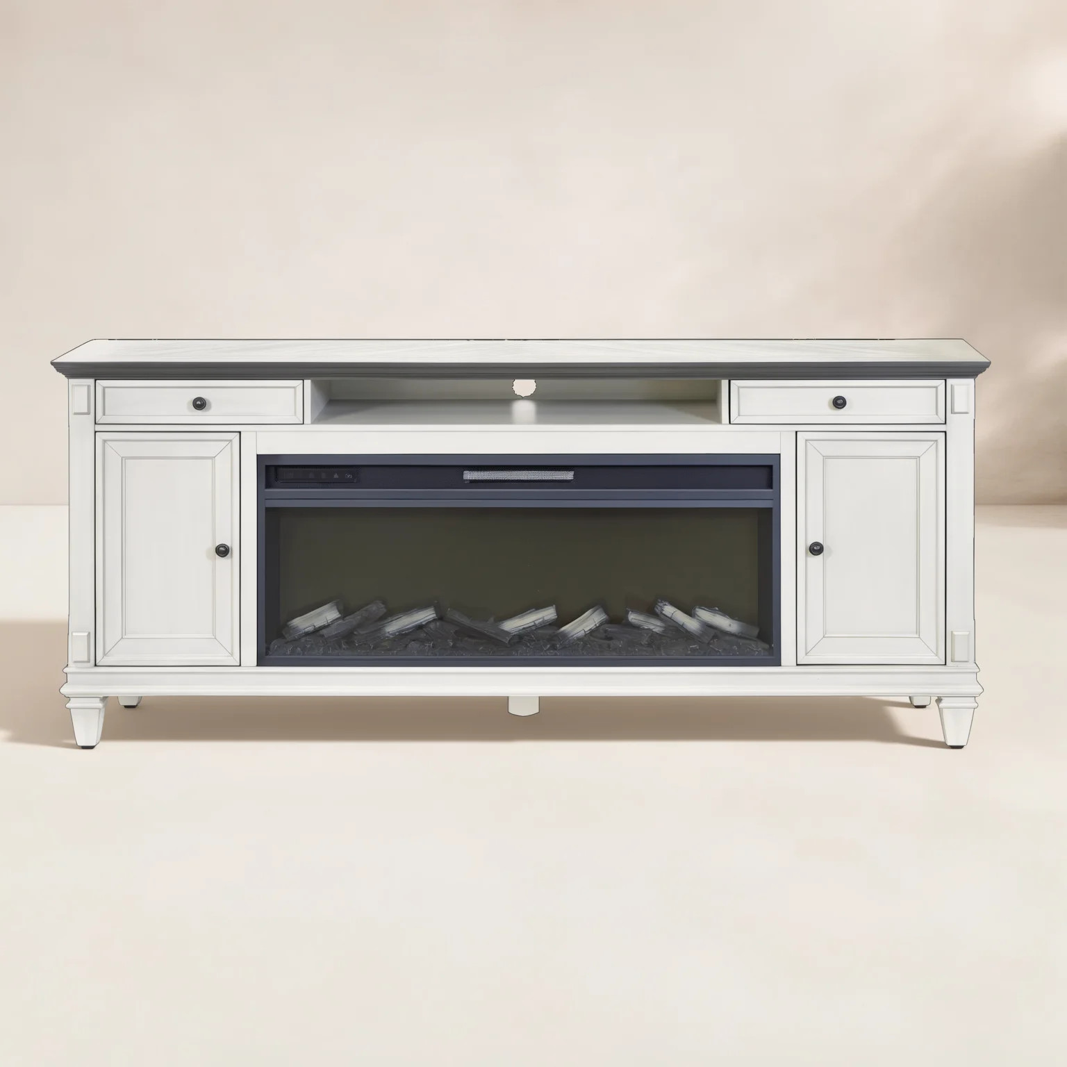 Crosby 76 " Traditional Fireplace Console, Entertainment Storage, TV Stand, Fully Assembled | Wayfair North America