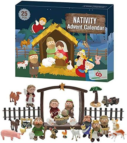 ORIENTAL CHERRY Advent Calendar 2021-25 Days of Christmas Nativity Scene Set - Countdown to for Kids | Amazon (US)
