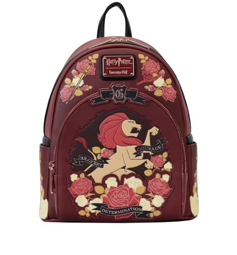 Loungefly Harry Potter Gryffindor House Floral Tattoo Mini Backpack | Amazon (US)