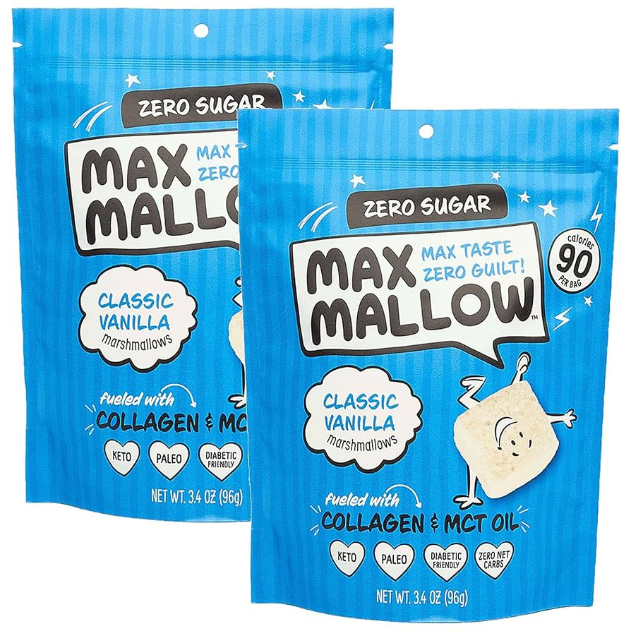 Max Mallow Sugar Free Marshmallows - Keto Friendly, Perfect for S'mores, Hot Chocolate, and Bakin... | Amazon (US)