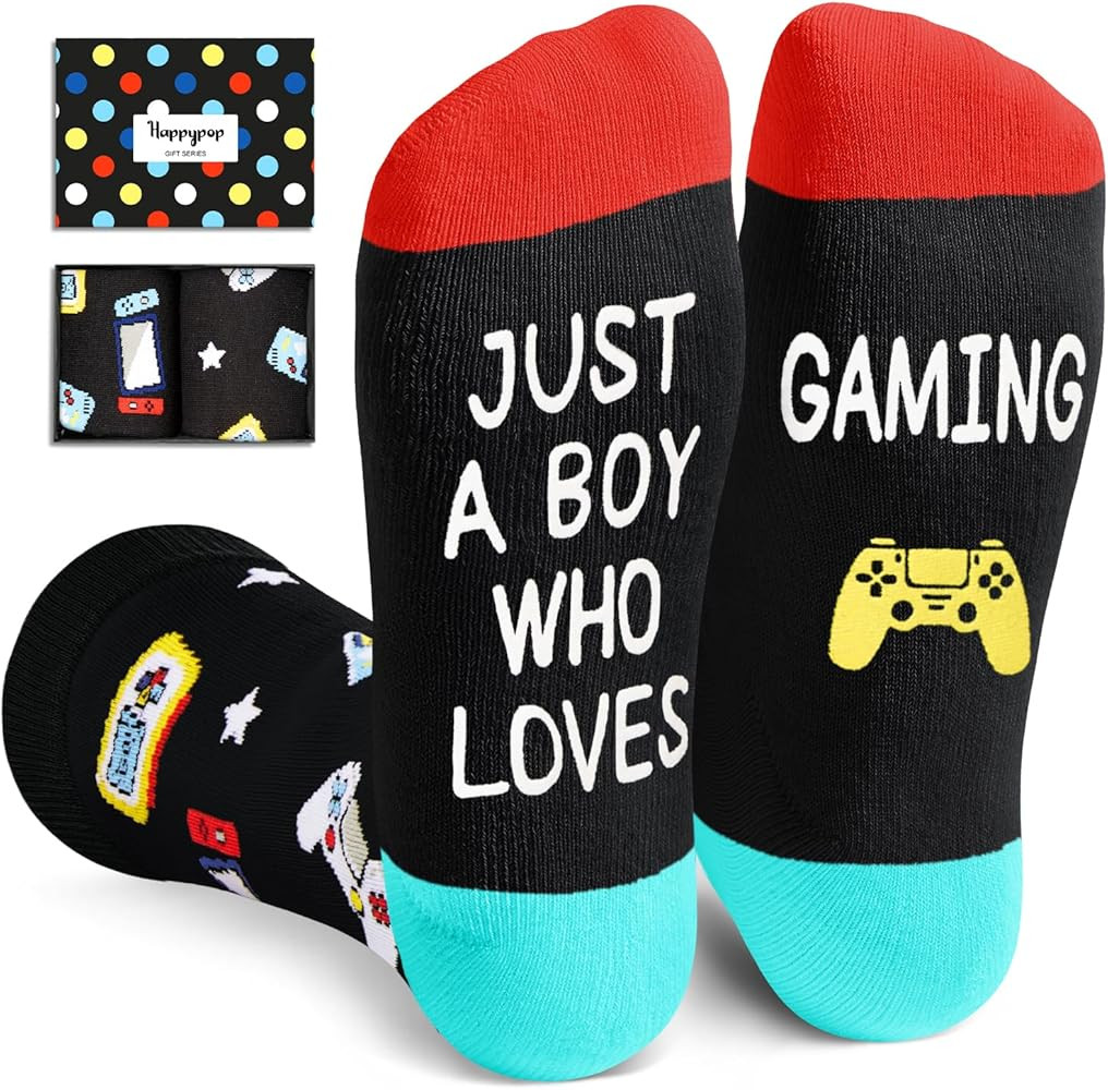 Gamer Gifts for Teens Boys - Sports and Gaming Socks for Kids Aged 4-18, Stocking Stuffers | Amazon (US)