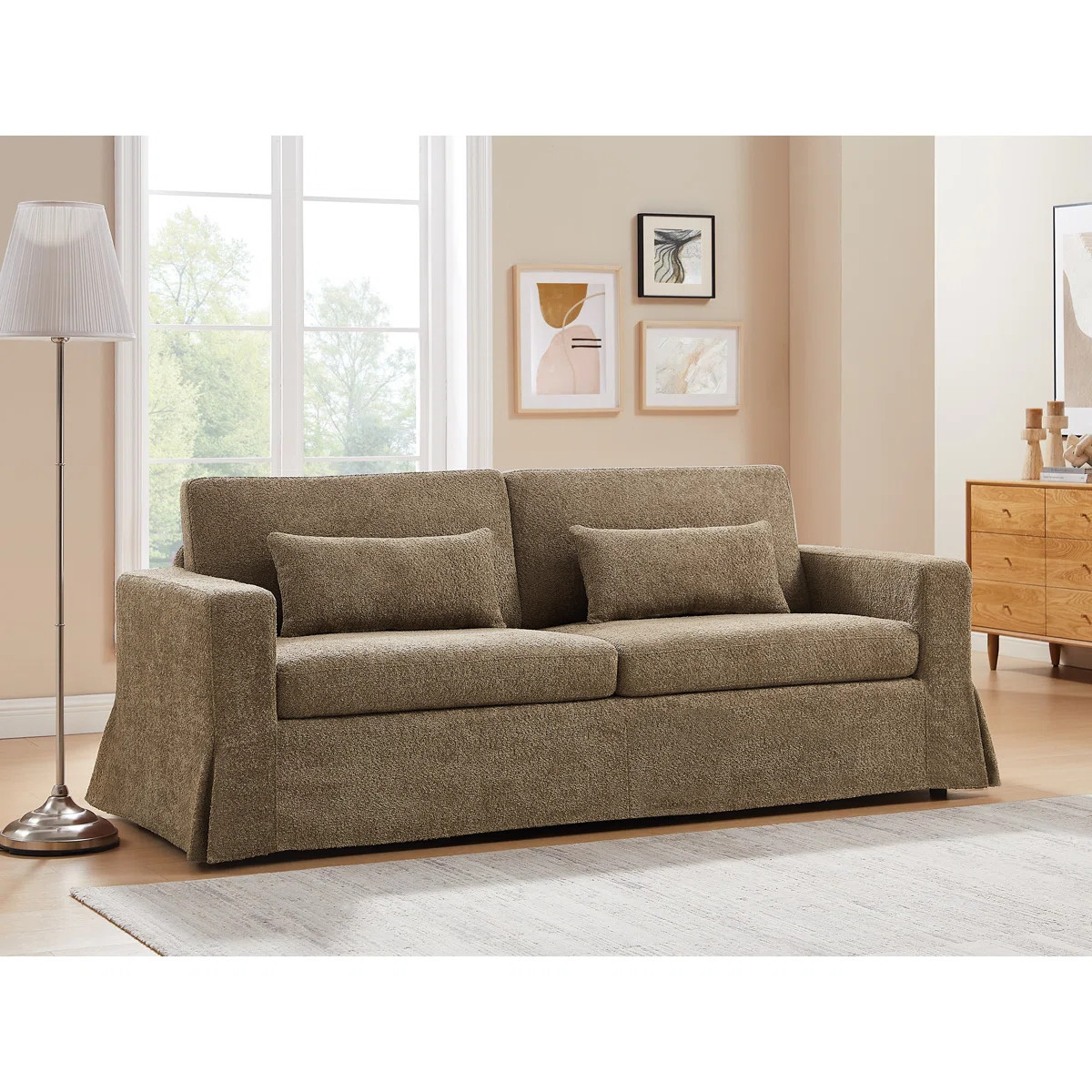 MINIMORE Modern Style 83.9"W Brenda 3Seater Sofa With Slipcover | Wayfair North America