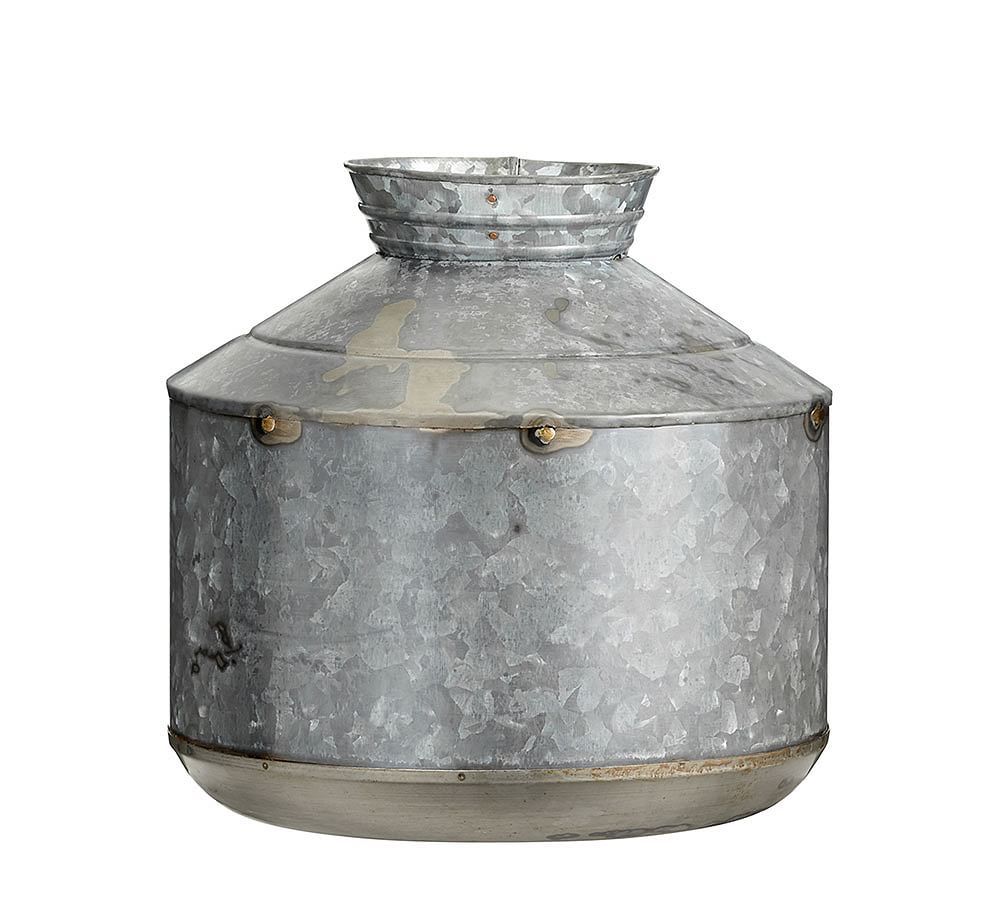 Galvanized Vase, Medium, Grey | Pottery Barn (US)