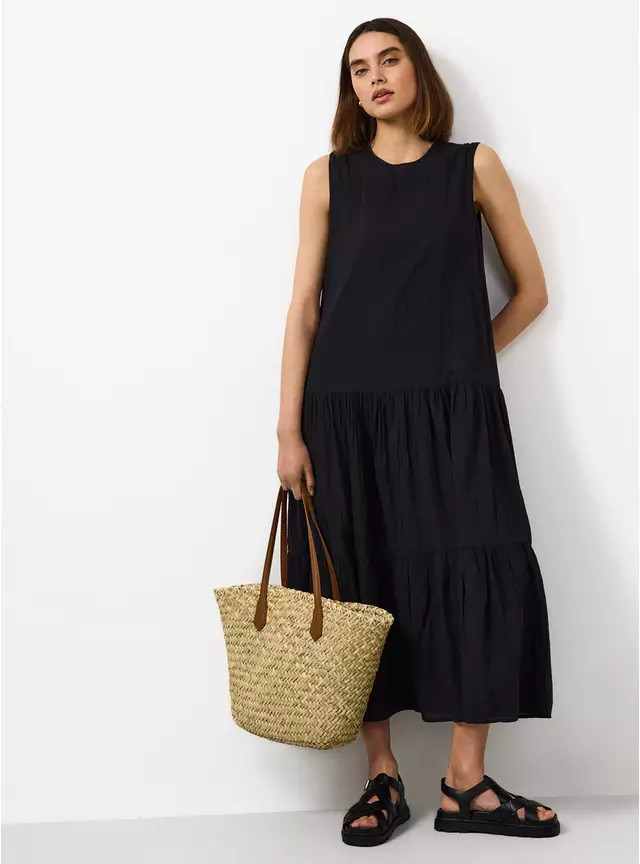 Buy Orange Drop Waist Sleeveless Tiered Dress 14 | Midaxi | Tu | Tu Clothing