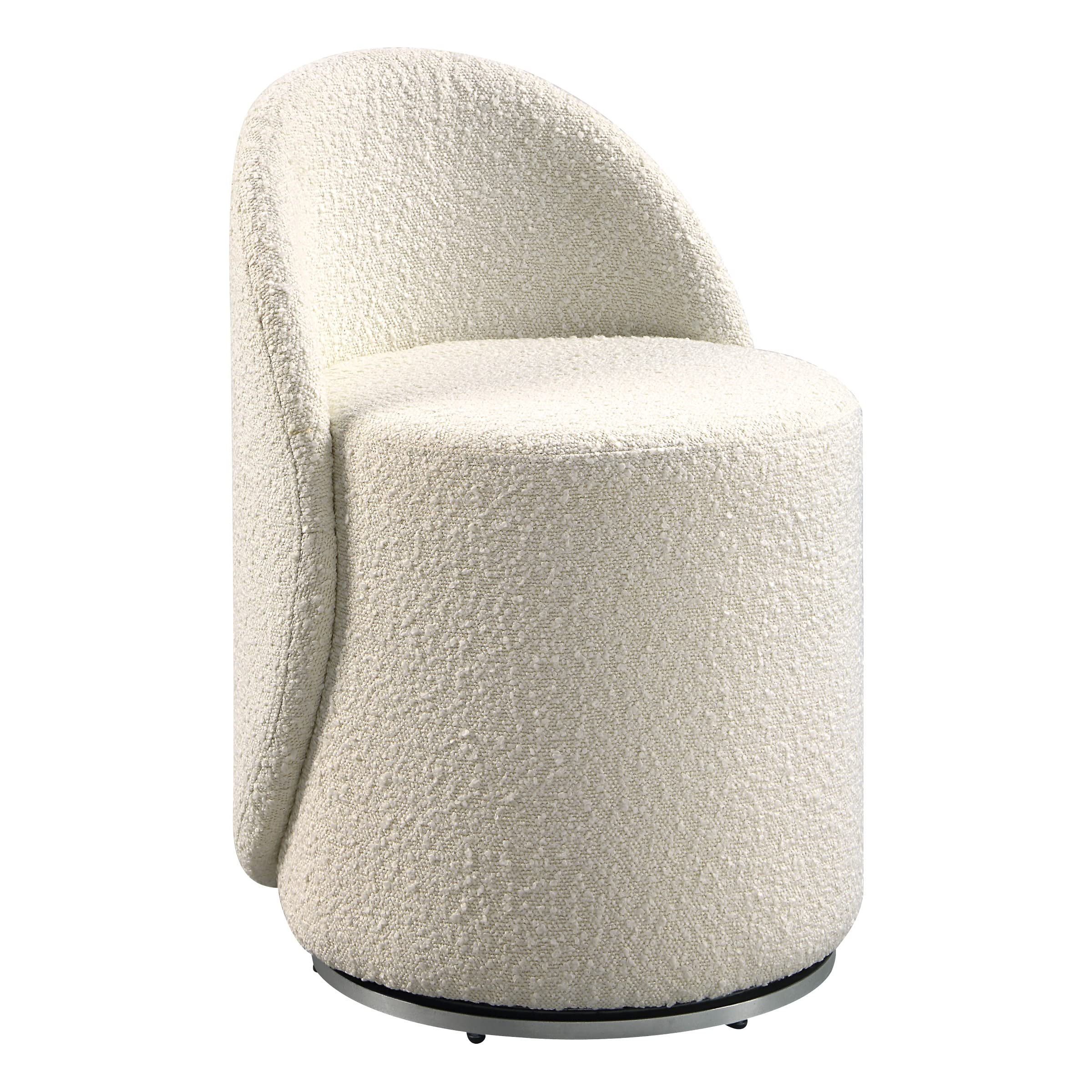 OSP Home Furnishings Lystra Swivel Barrel Vanity Chair with Textured Boucle Fabric, Cream | Amazon (US)