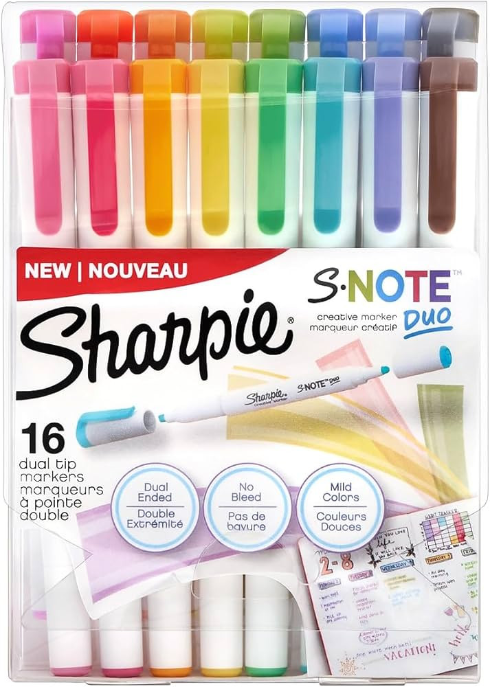 Sharpie S-Note Duo Dual-Ended Creative Marker Set Part Highlighter Marker Part Art Assorted Color... | Amazon (US)