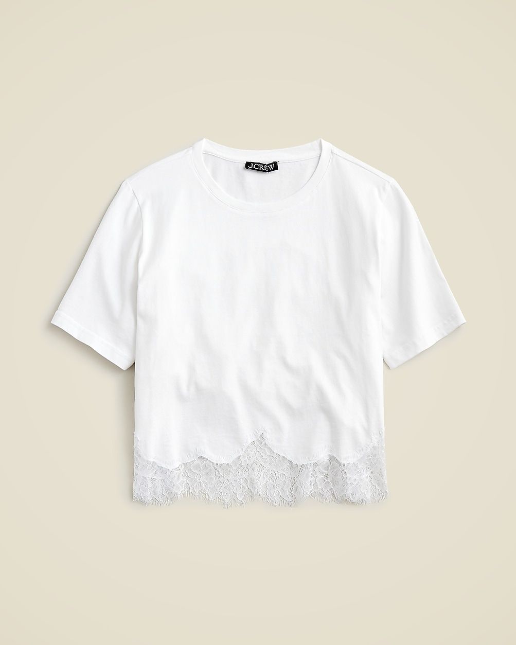 Lace-trim T-shirt | J. Crew US