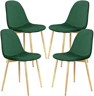 YJCfurniture Dining Chairs Set of 4 Mid Century Modern Side Chairs,Retro Velvet Upholstered Dinin... | Amazon (US)
