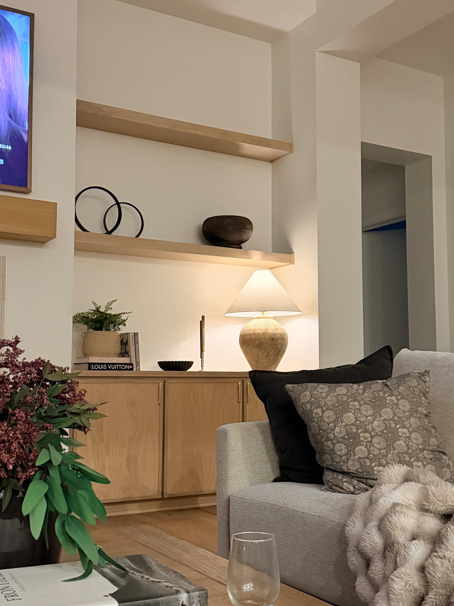 Home decor shelf styling 