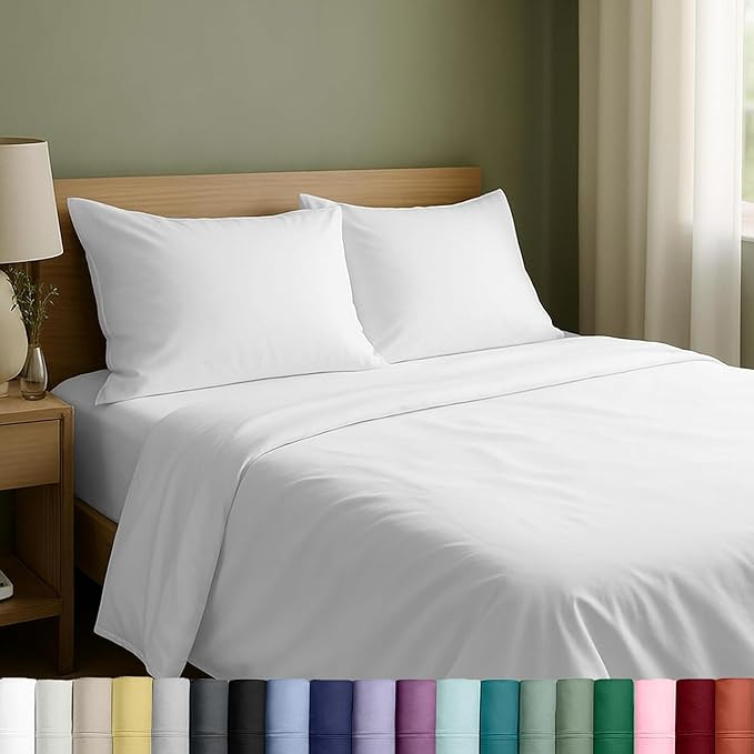 California Design Den King Size Sheets Set - Natural 100% Cotton Sheets King Size with Deep Pocke... | Amazon (US)
