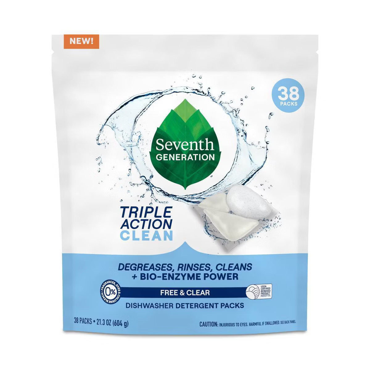 Seventh Generation Triple Action Clean Dishwasher Detergent Packets - 38ct | Target