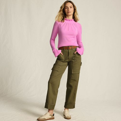 Women's Cotton Pointelle Turtleneck Sweater | Lands' End (US)