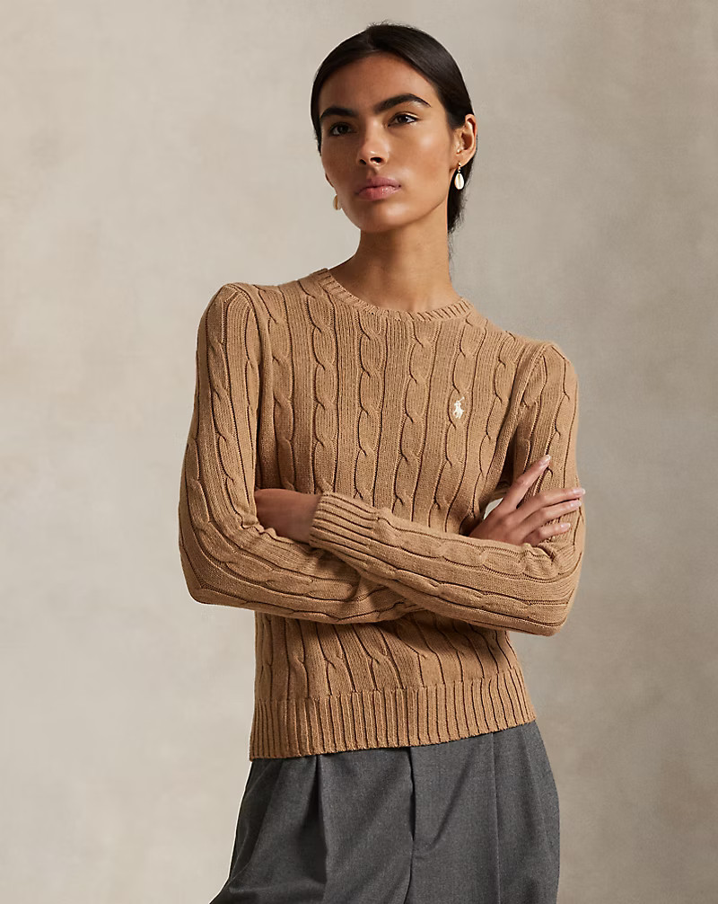 Baumwoll-Rundhalspullover mit Zopfmuster | Ralph Lauren (DE & AT)