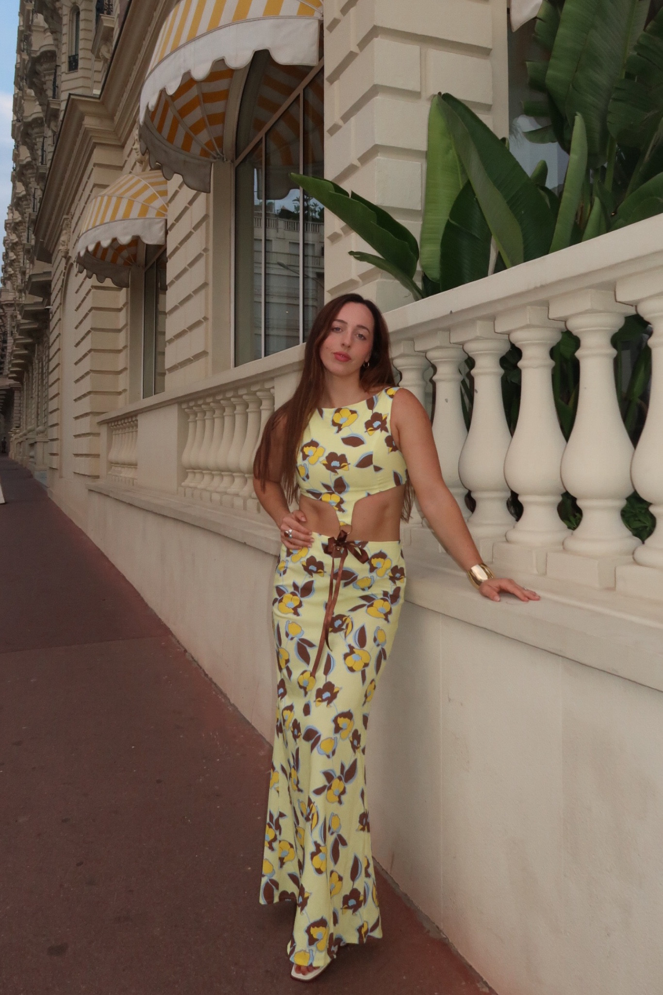 Cute little two piece dress 💛 you actually can disconnect and wear just the skirt too! I replaced the rope it comes with with a brown ribbon. Wore this on vacation in the south of France. I wear size 6 US for peppermayo usually, which is my normal size. 

 #peppermayo #vacationdress #maxidress  

#LTKStyleTip