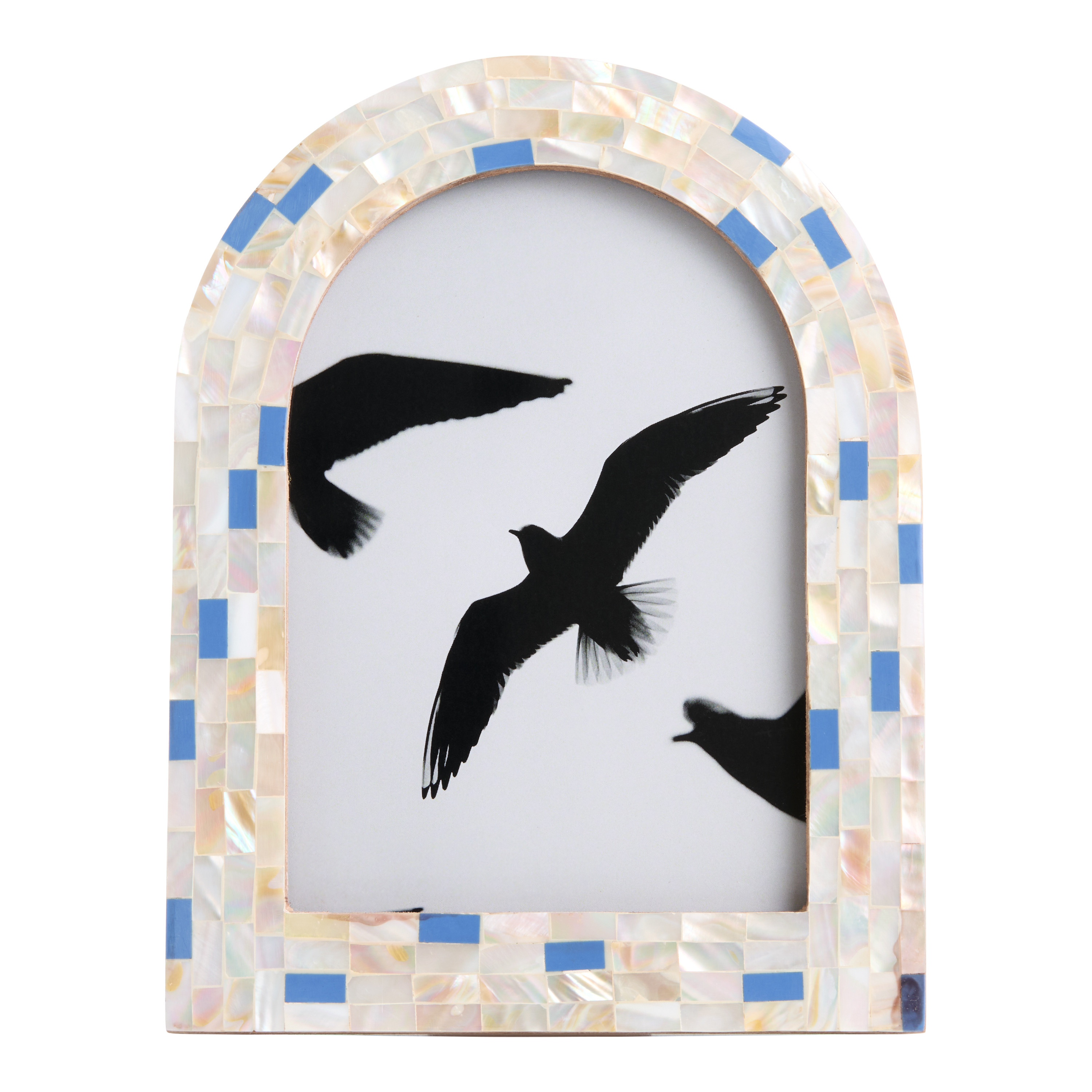Mother of Pearl and Blue Resin Inlay Arched Picture Frame | World Market