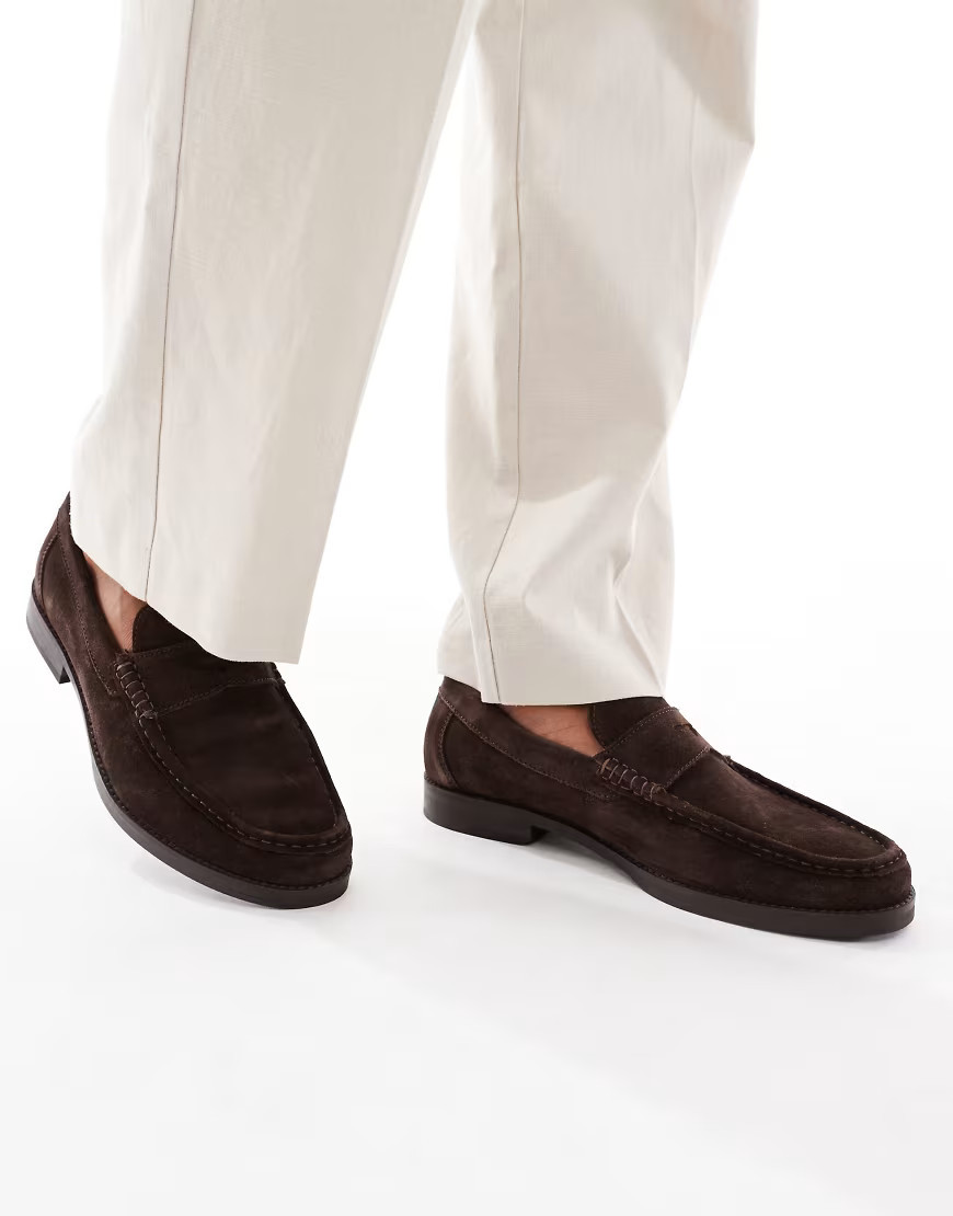 schuh Ryle loafers in suede chocolate-Brown | ASOS (Global)