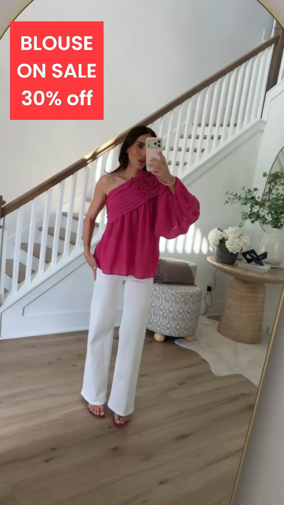Farm Rio one shoulder blouse on sale, 30% off.

#LTKootd #LTKOver40 #LTKSaleAlert