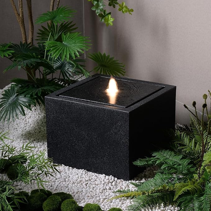 Amazon.com: Puulye 12.79” H Outdoor Water Fountain Made with Eco-Friendly Recyclable Materials,... | Amazon (US)
