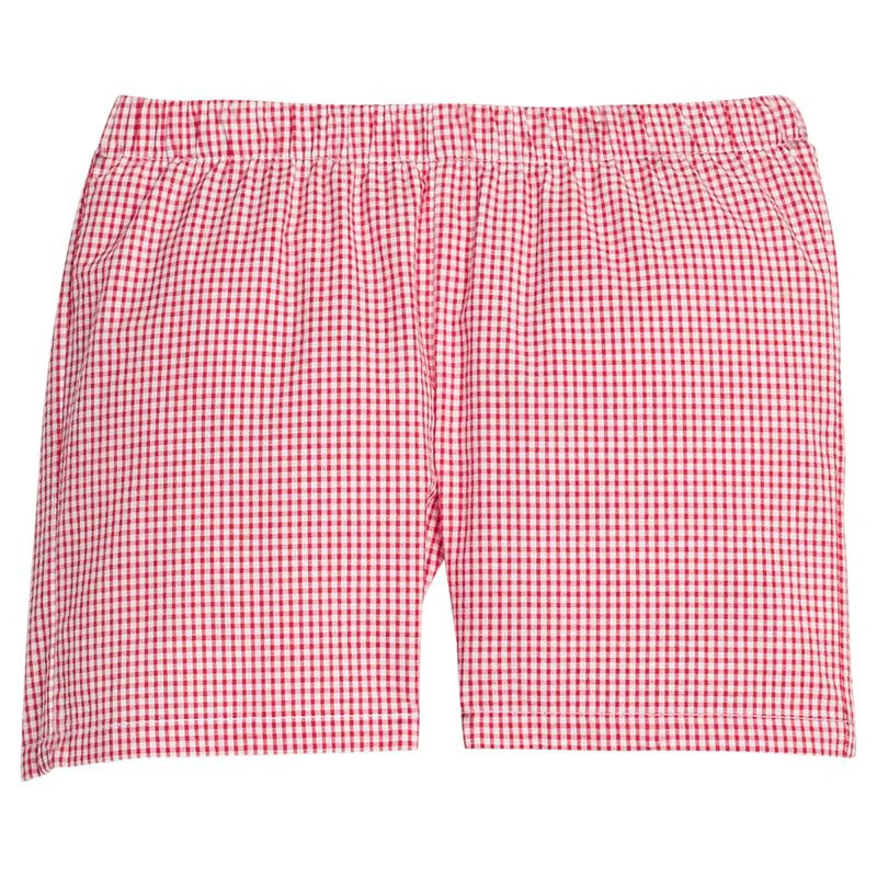 Little English Basic Short - Red Seersucker Gingham | JoJo Mommy