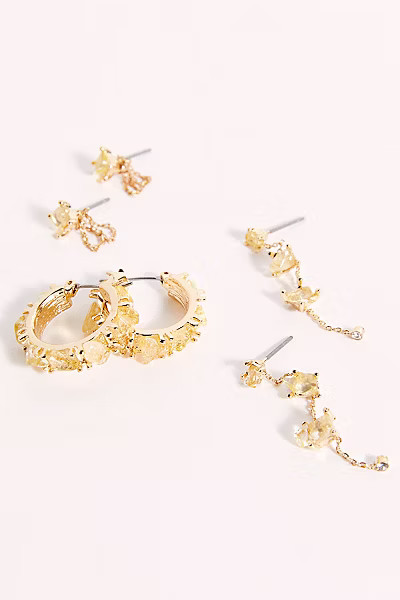 Raw Stone Hoop Earring Set | Free People (Global - UK&FR Excluded)