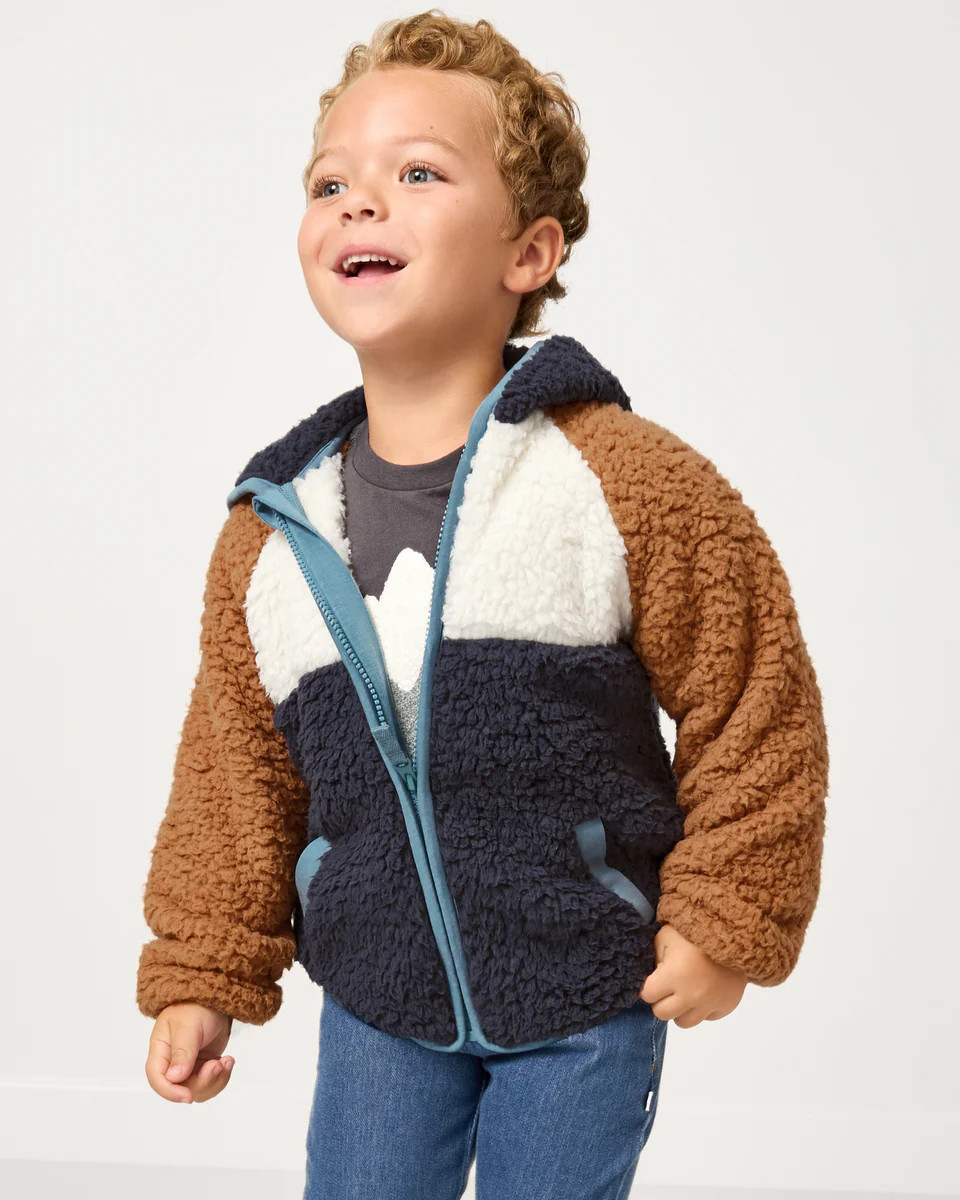 Shadow Gray Sherpa Jacket | Little Sleepies