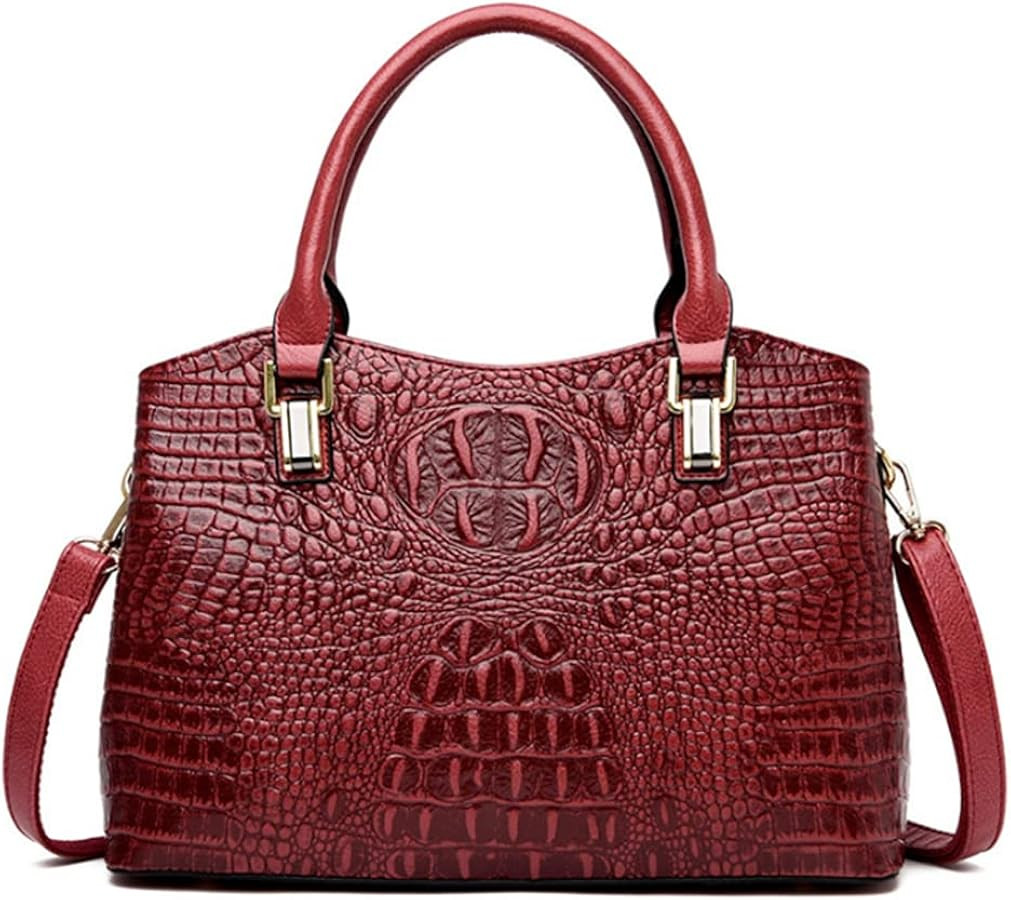 YAQUNICER Tote Top-handle Purse Satchel for Women Embossed Crocodile Pattern PU Shoulder Crossbod... | Amazon (US)