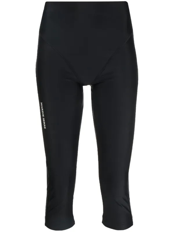 Marine Serre Regenerated Active Cropped Leggings - Farfetch | Farfetch Global