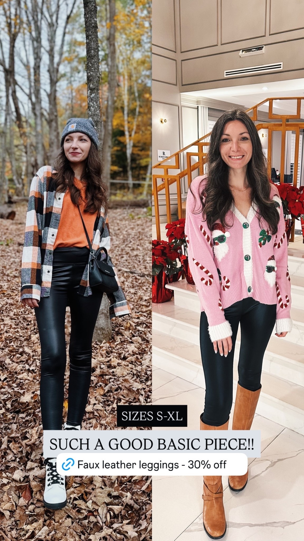 SUCH A GOOD BASIC PIECE!! SIZES S-XL

Women’s faux leather leggings black chic look for going out holiday look Christmas party pants 

#LTKHoliday #LTKootd