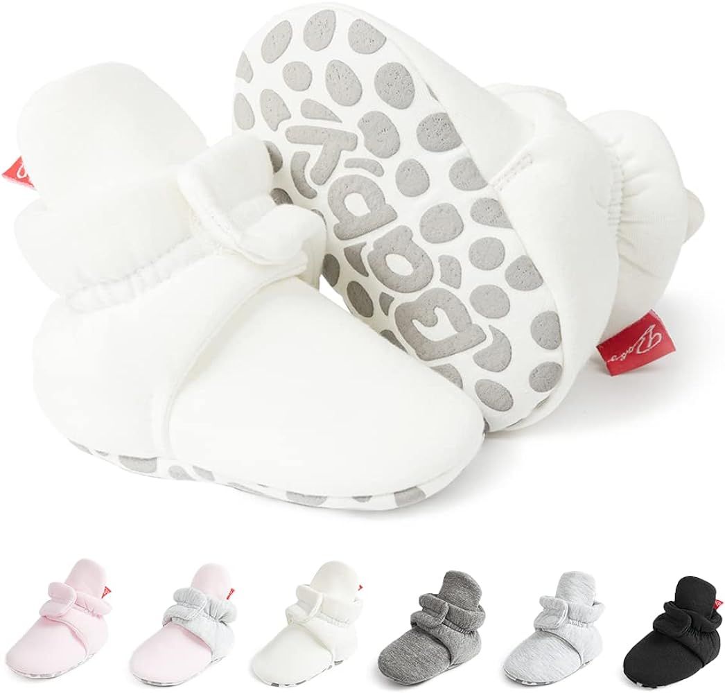 Amazon.com | Meckior Infant Baby Boys Girls Cotton Booties Winter Fleece Warm Cozy Socks Soft Bot... | Amazon (US)