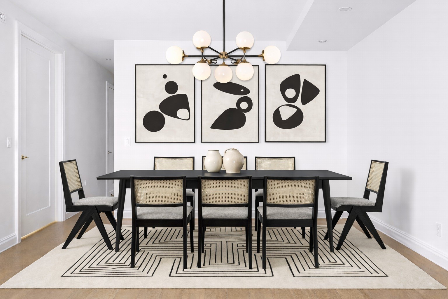 Sleek but not cold ✨
Strong contrast, soft curves, and tactile details give this dining space a polished, effortless feel—designed to look good every day, not just on special occasions.

#LTKSeasonal #LTKSaleAlert #LTKHome