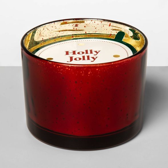 12oz Mercury Glass Jar 3-Wick Candle Holly Jolly - Opalhouse™ | Target