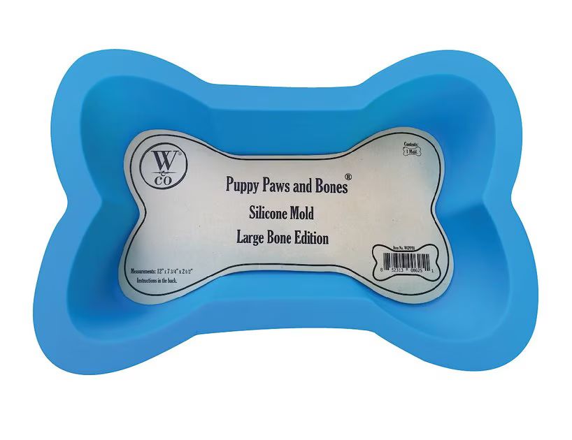 WIN&CO Puppy Paws & Bones Silicone Bone Edition Baking Mold, Blue - Chewy.com | Chewy.com